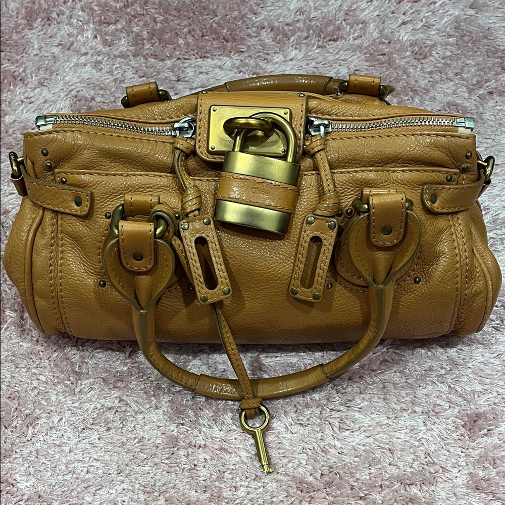 Chloe Paddington Lock Tan Leather Handbag